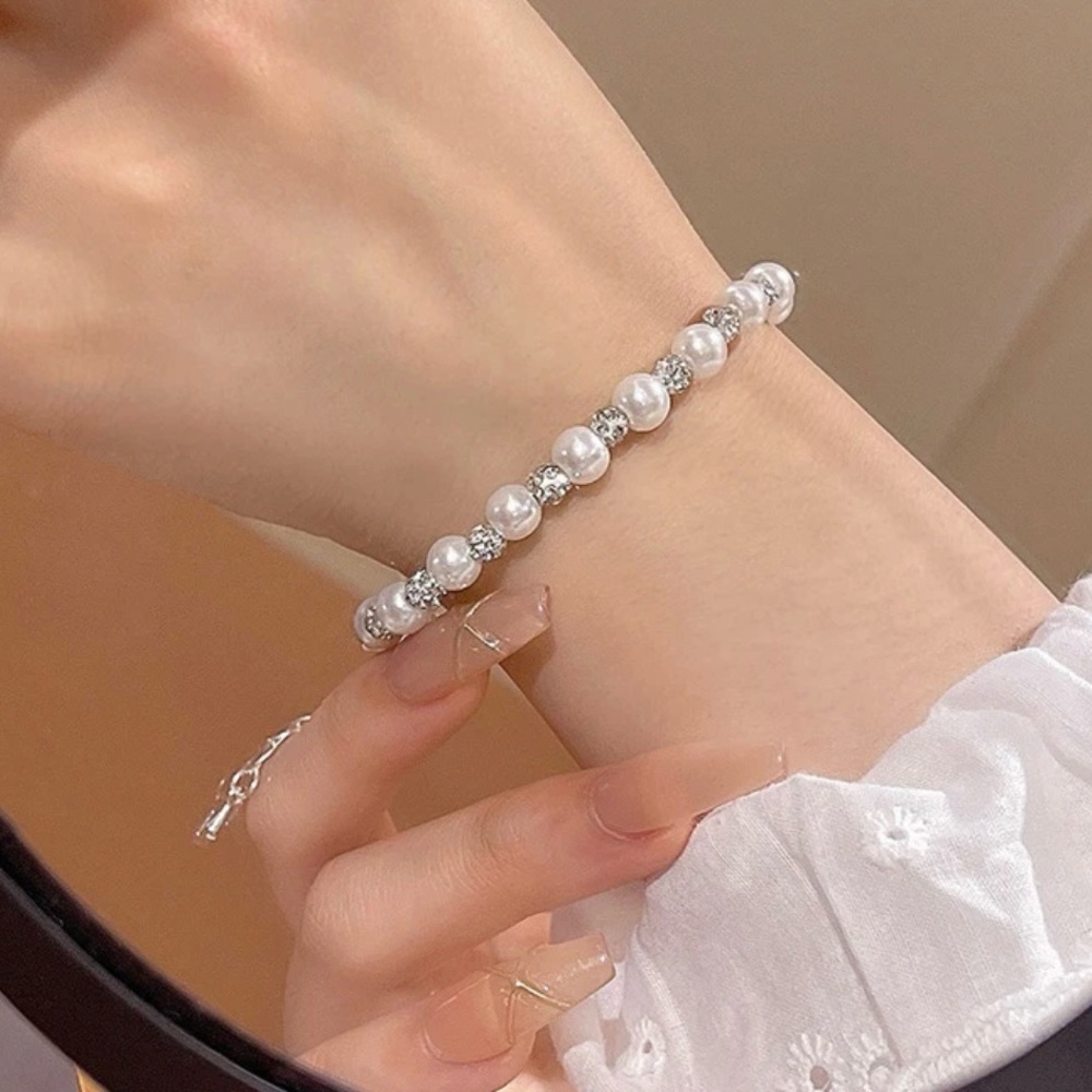 Aesthetic Celestial pearl charm bracelet